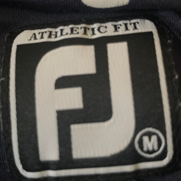 Footjoys Mens Athletic Fit Navy White Golf Green Print Short Sleeve Polo Sz M - Picture 4 of 9